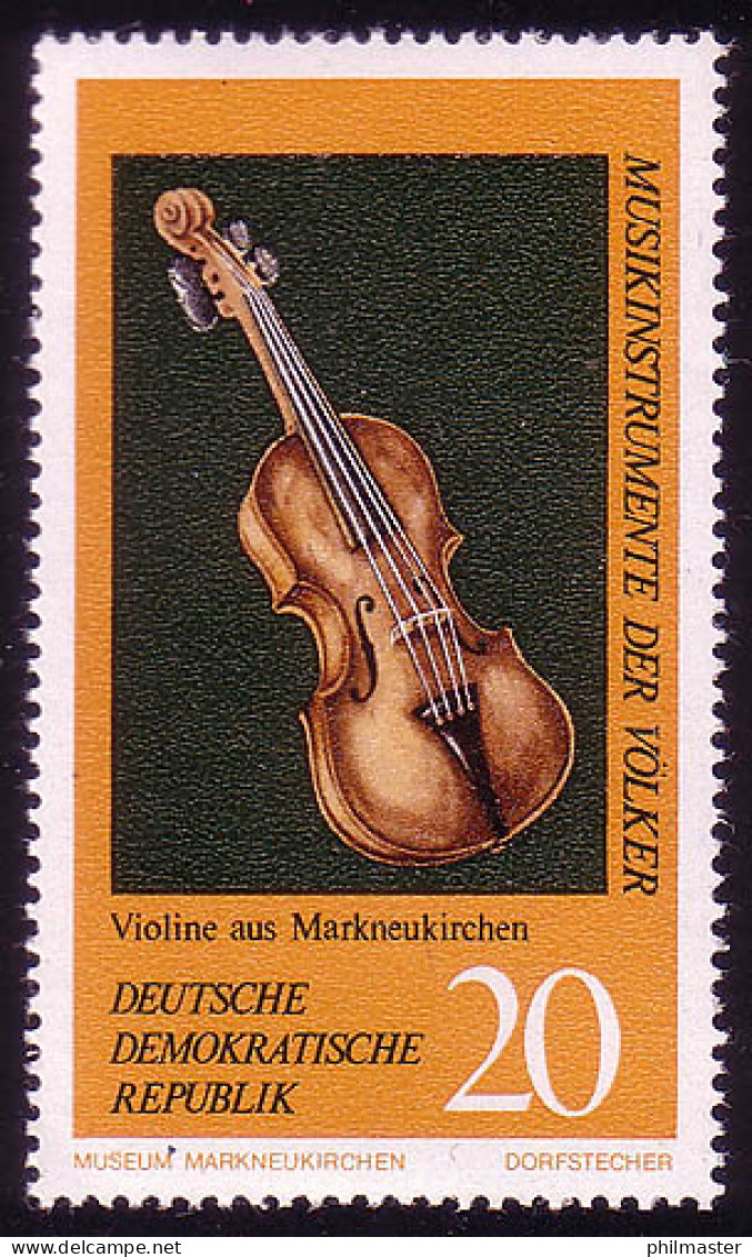 1710 Musikinstrumente Violine 20 Pf ** - Neufs