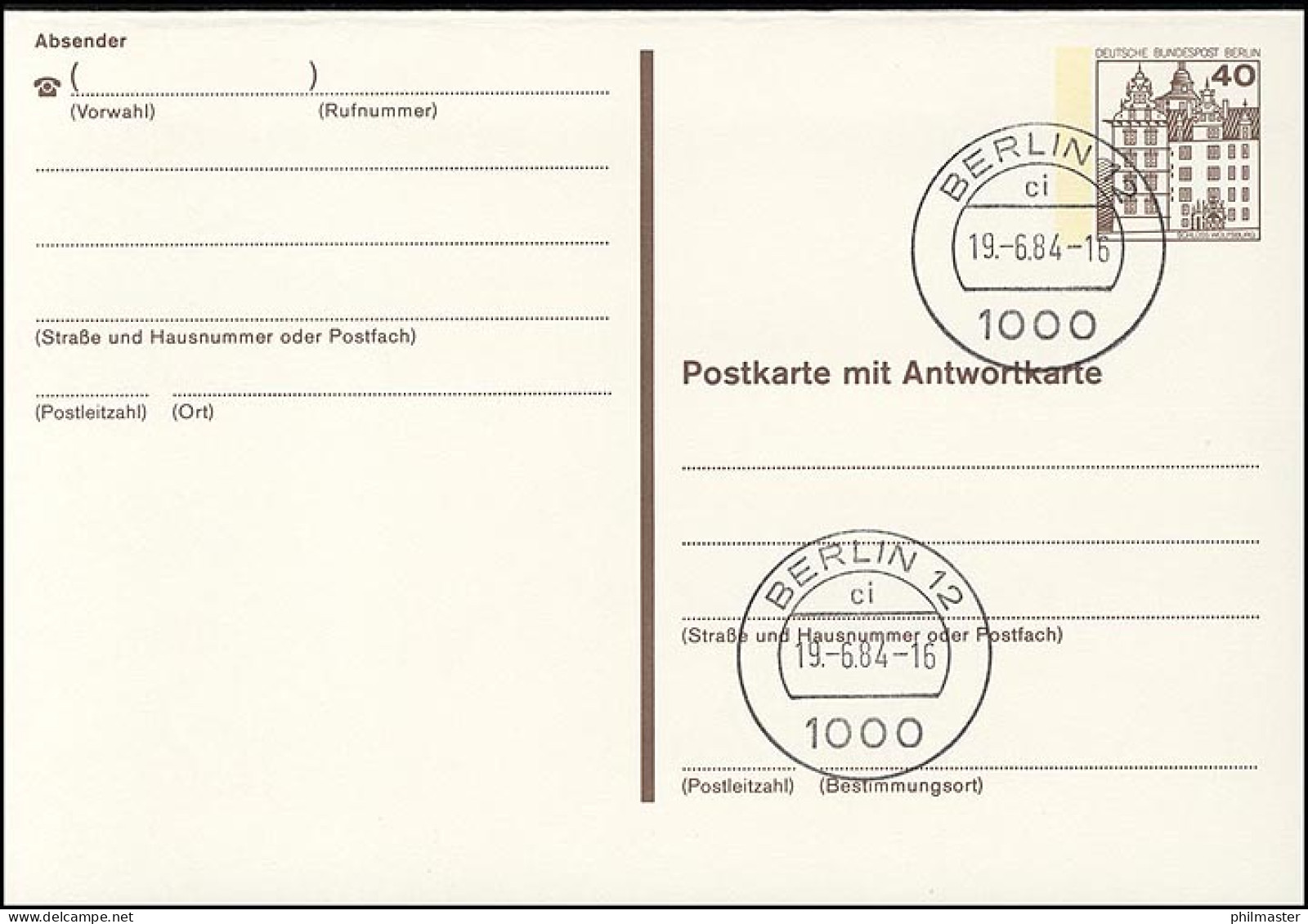 P 124 II - BuS 40/40 Pf Letterset  VS-O Berlin - Autres & Non Classés