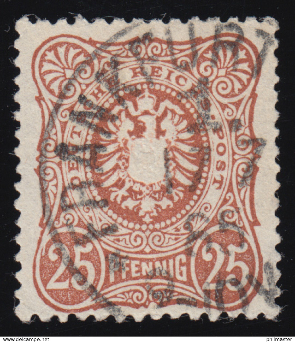 43 III Reichsadler Mit PLF III Delle Unten Mittig, Gestempelt FRANKFURT 1885 - Variétés & Curiosités