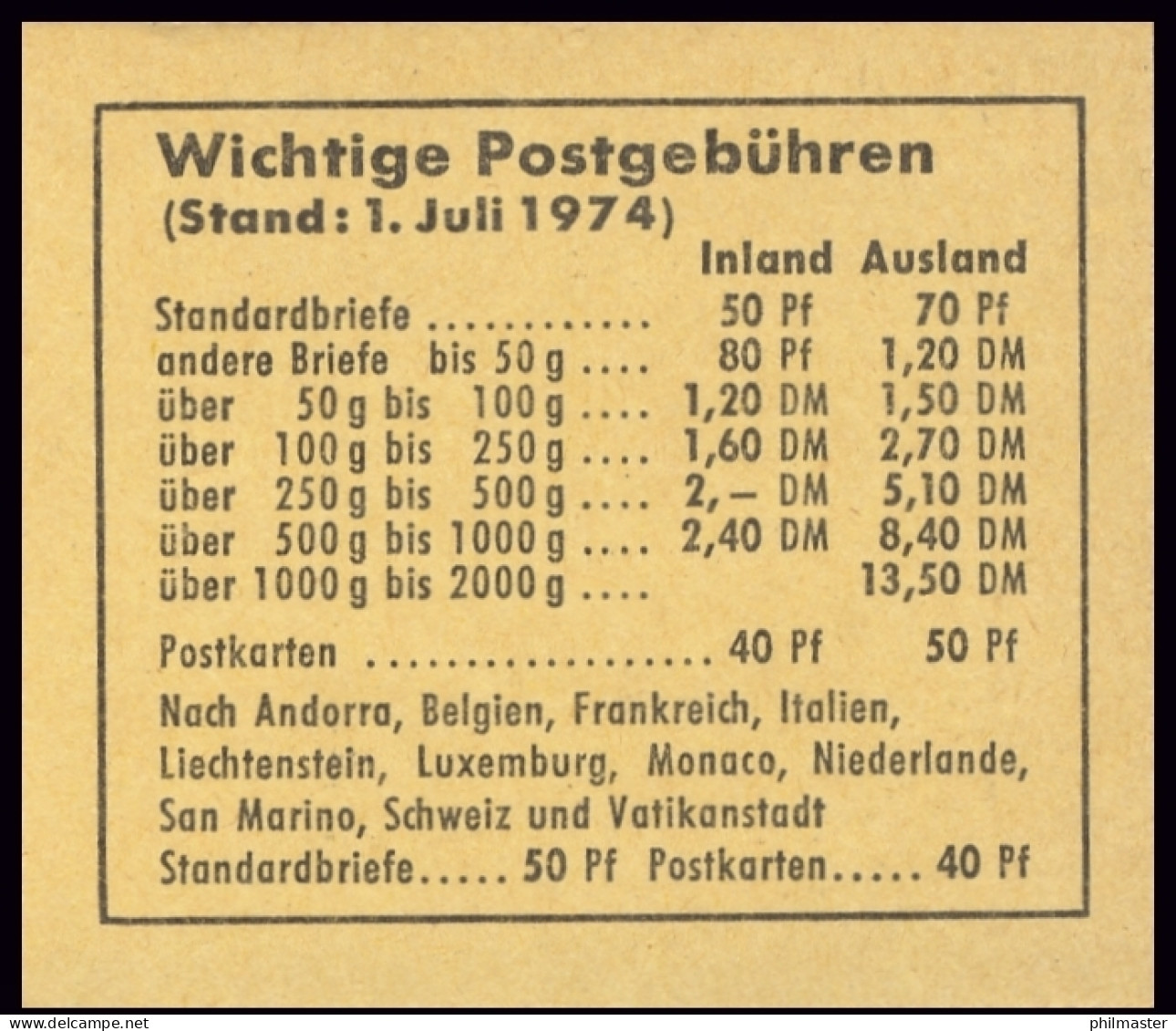 16d MH Unfall 1974, Postfrisch - 1951-1970