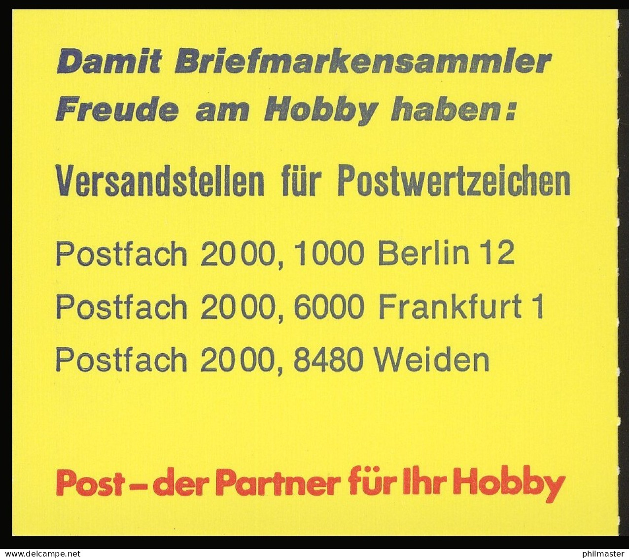 22Iai MH BuS 1980 Buchdruck - Postfrisch - 1971-2000