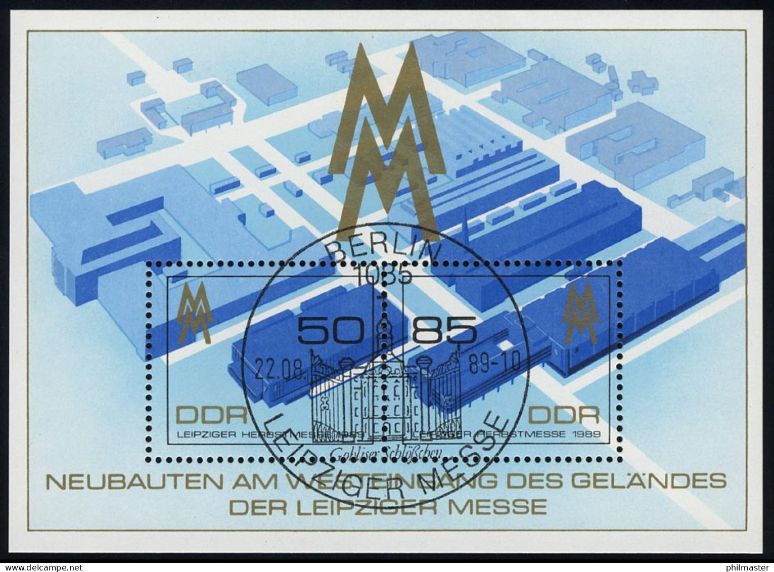 Block 99 Leipziger Herbstmesse 1989, ESSt Berlin - Oblitérés