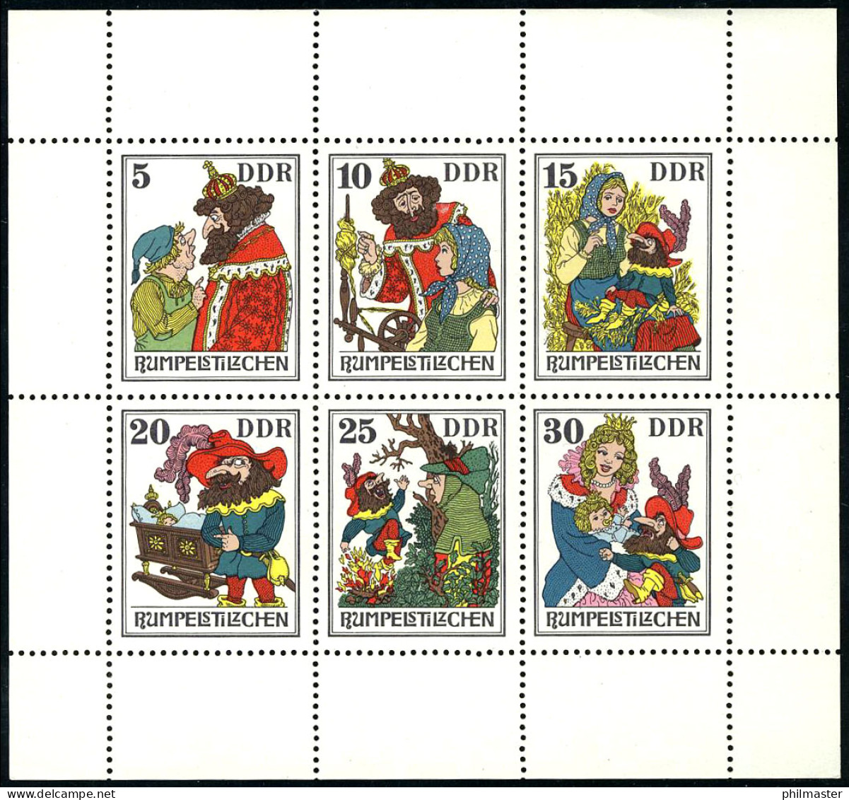 2187-2192 Märchen-Kleinbogen Rumpelstilzchen 1976, ** Postfrisch - Unused Stamps