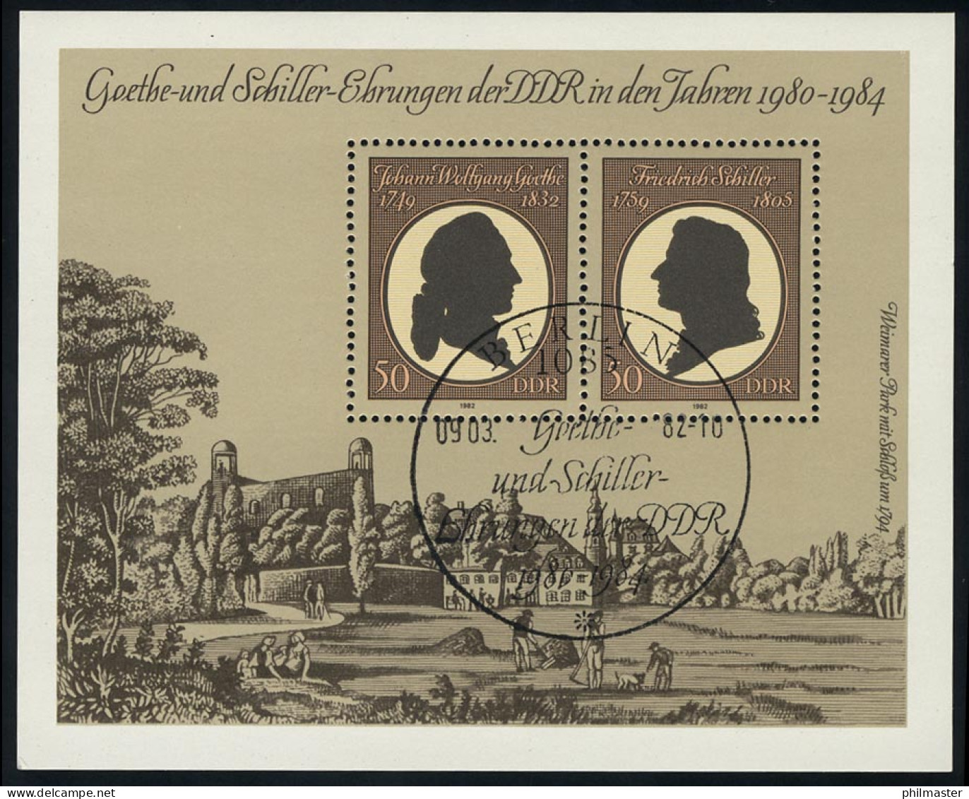 Block 66 Goethe Und Schiller 1982, ESSt Berlin - Used Stamps