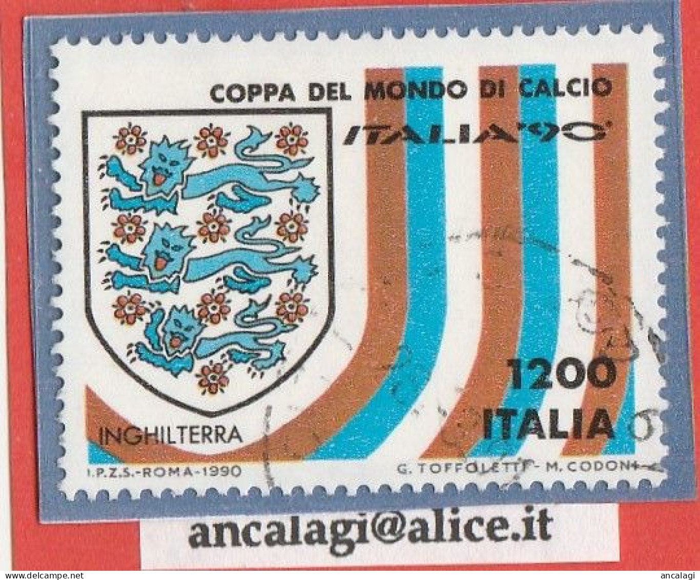 USATI ITALIA 1990 - Ref.0618 "Coppa Del Mondo: INGHILTERRA" 1 Val. - - 1981-90: Used