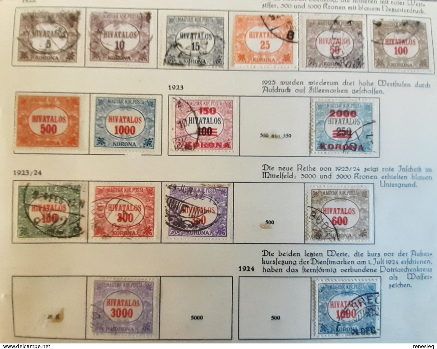 Magyar Service 1922-1923 Lot 16 Timbres - Service