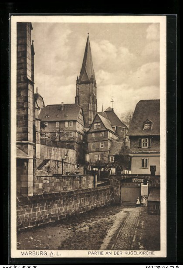 AK Marburg A. L., Partie An Der Kugelkirche  - Marburg