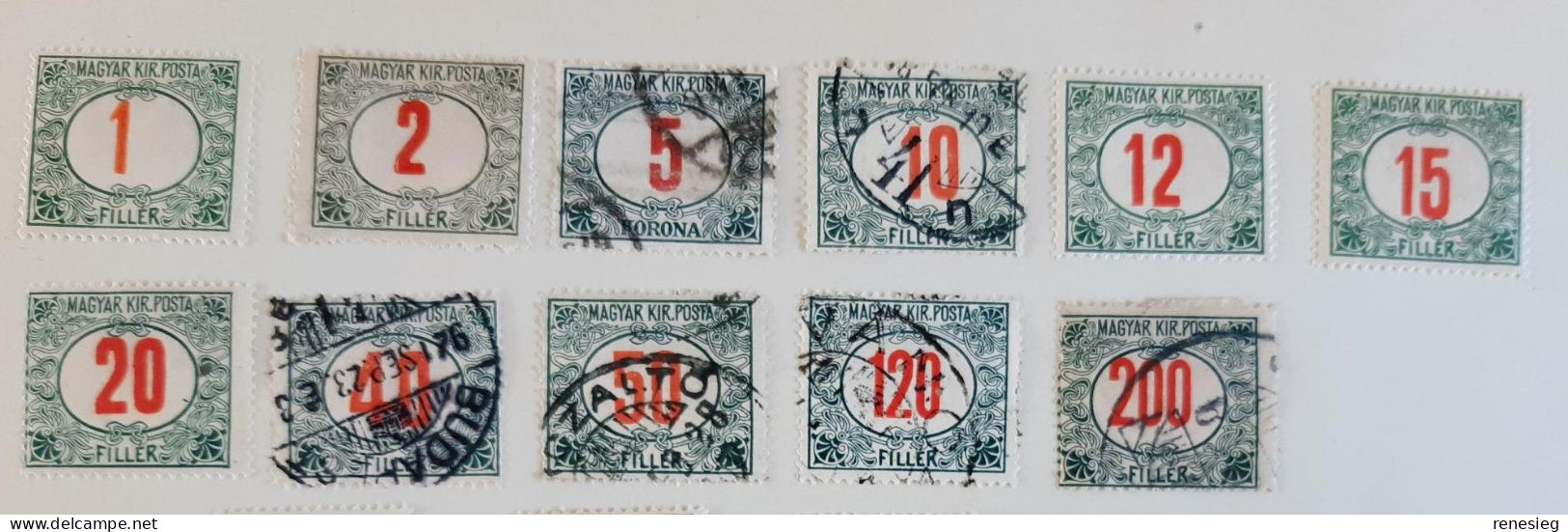 Magyar Taxe Due 1915-1920 Yvert 34 à 46 - Postage Due