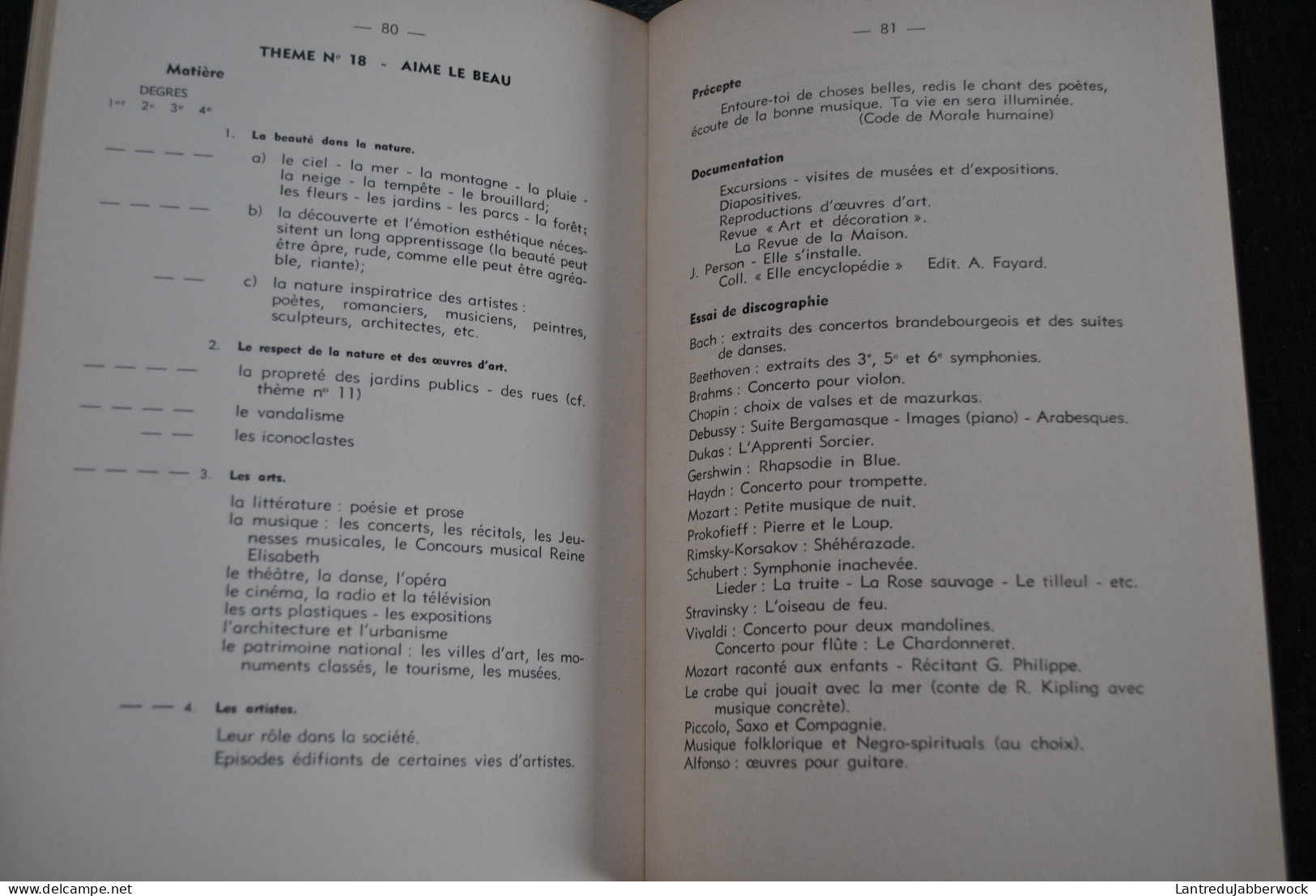 Morale Laïque Et Civisme à L'école Primaire Principes Directions Méthodologiques Programme Ligue De L'Enseignement 1960 - België