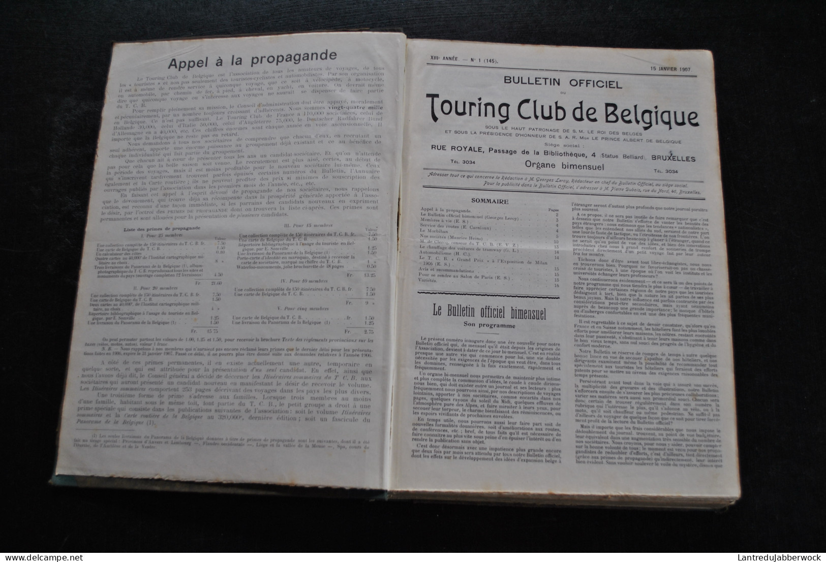 ANNUEL 1907 Bulletin Officiel Touring Club De Belgique Alliance Des Touristes 13è Année Régionalisme Tourisme Voyages - België