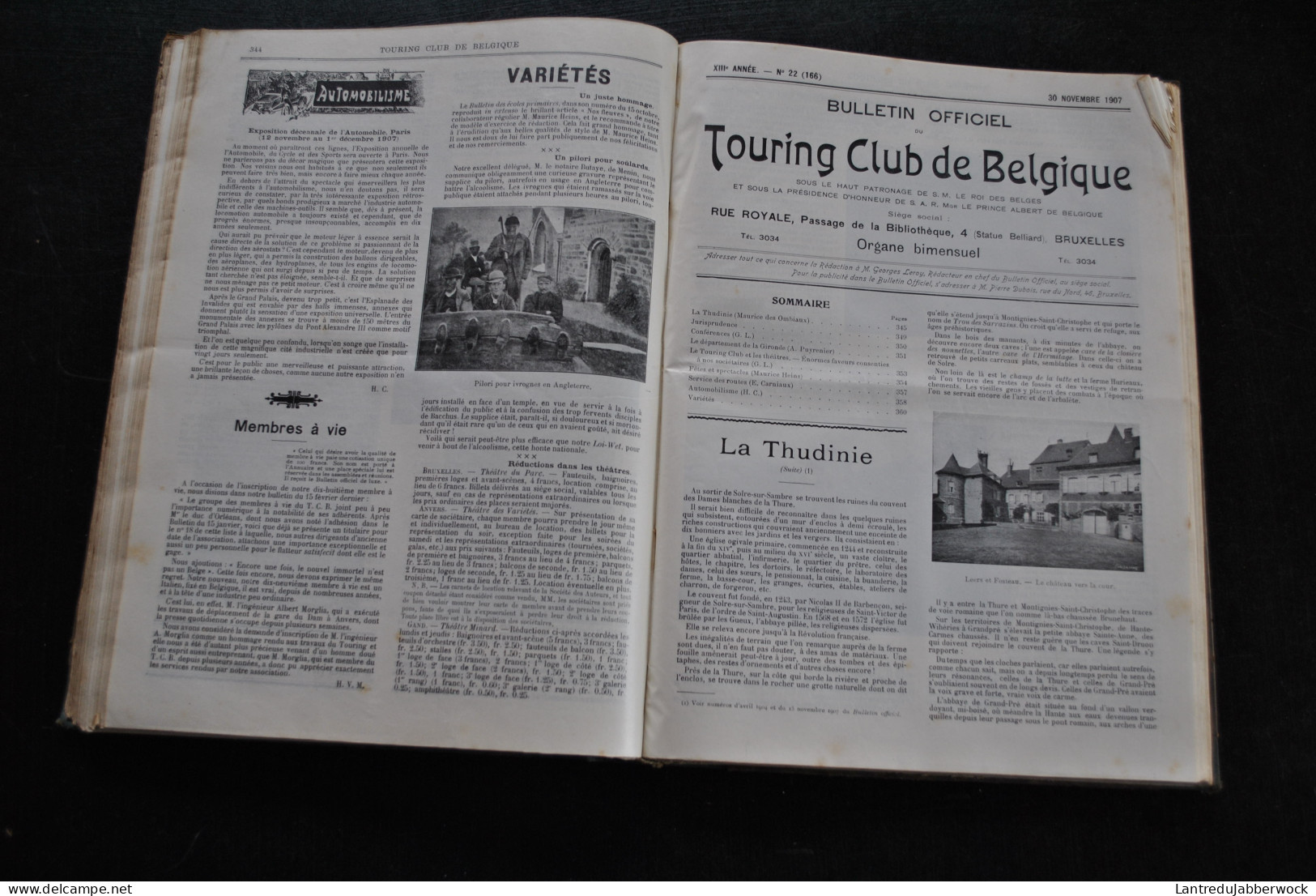 ANNUEL 1907 Bulletin Officiel Touring Club De Belgique Alliance Des Touristes 13è Année Régionalisme Tourisme Voyages - België