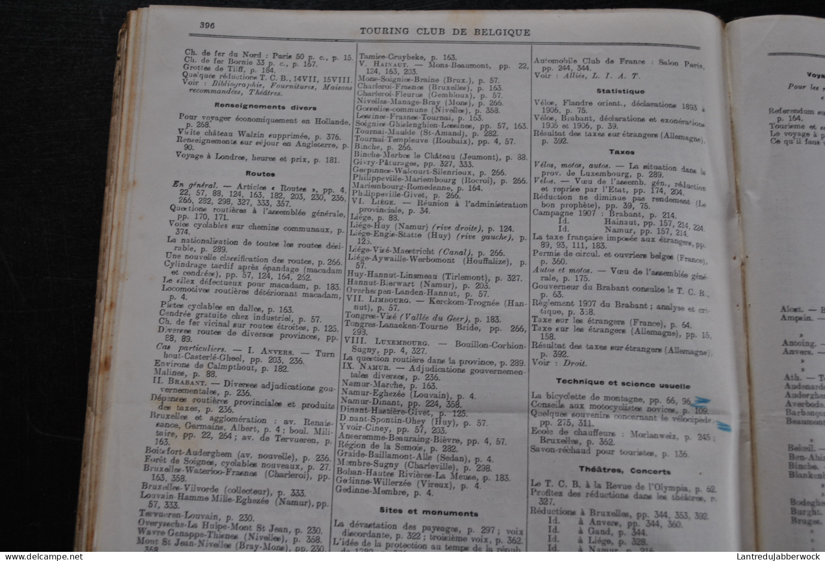 ANNUEL 1907 Bulletin officiel Touring Club de Belgique Alliance des touristes 13è année Régionalisme Tourisme Voyages