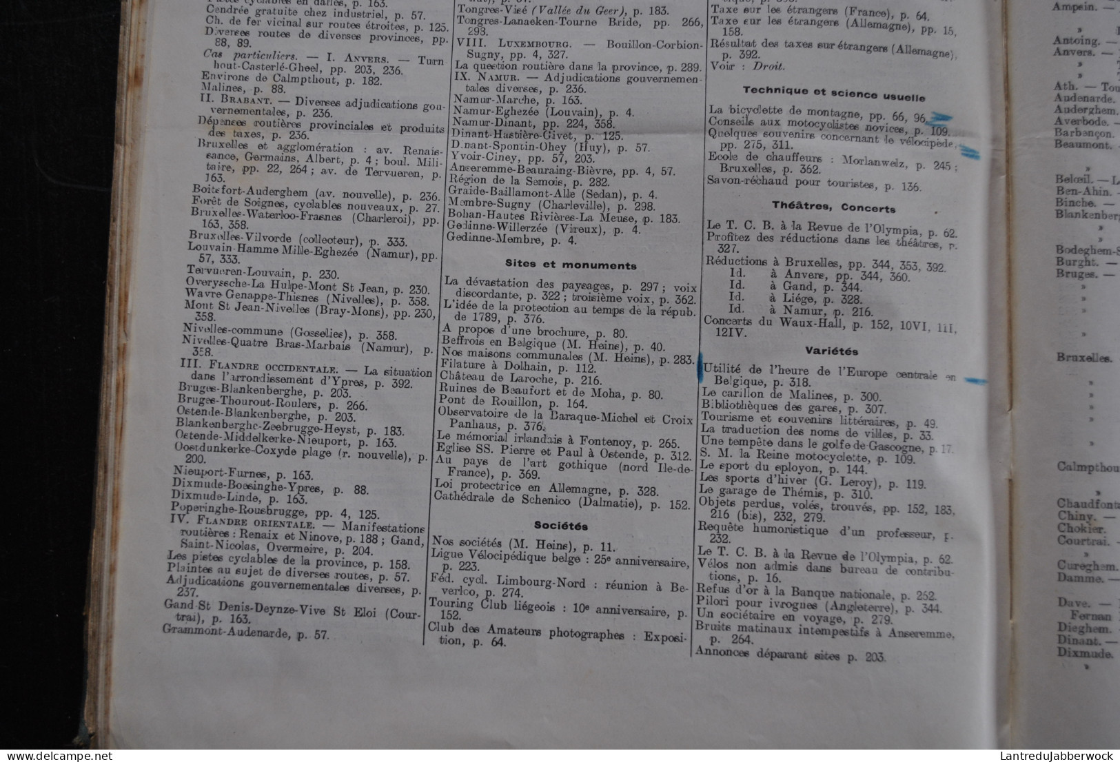 ANNUEL 1907 Bulletin officiel Touring Club de Belgique Alliance des touristes 13è année Régionalisme Tourisme Voyages