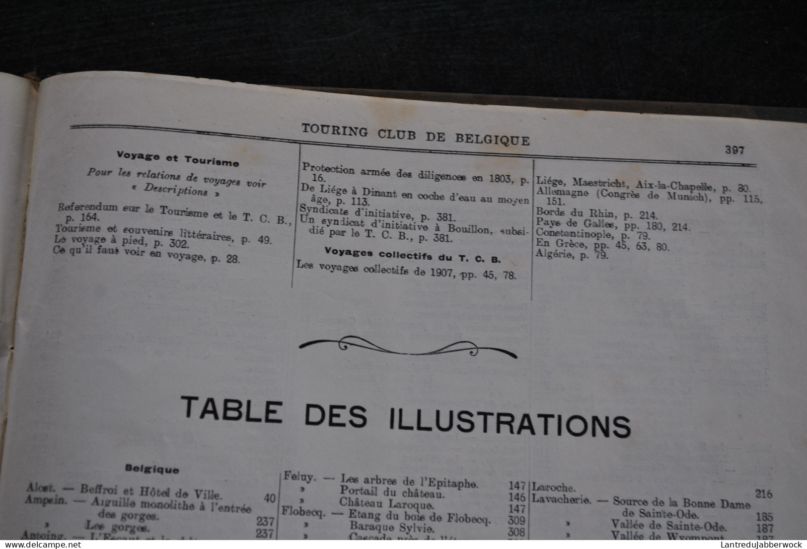 ANNUEL 1907 Bulletin officiel Touring Club de Belgique Alliance des touristes 13è année Régionalisme Tourisme Voyages