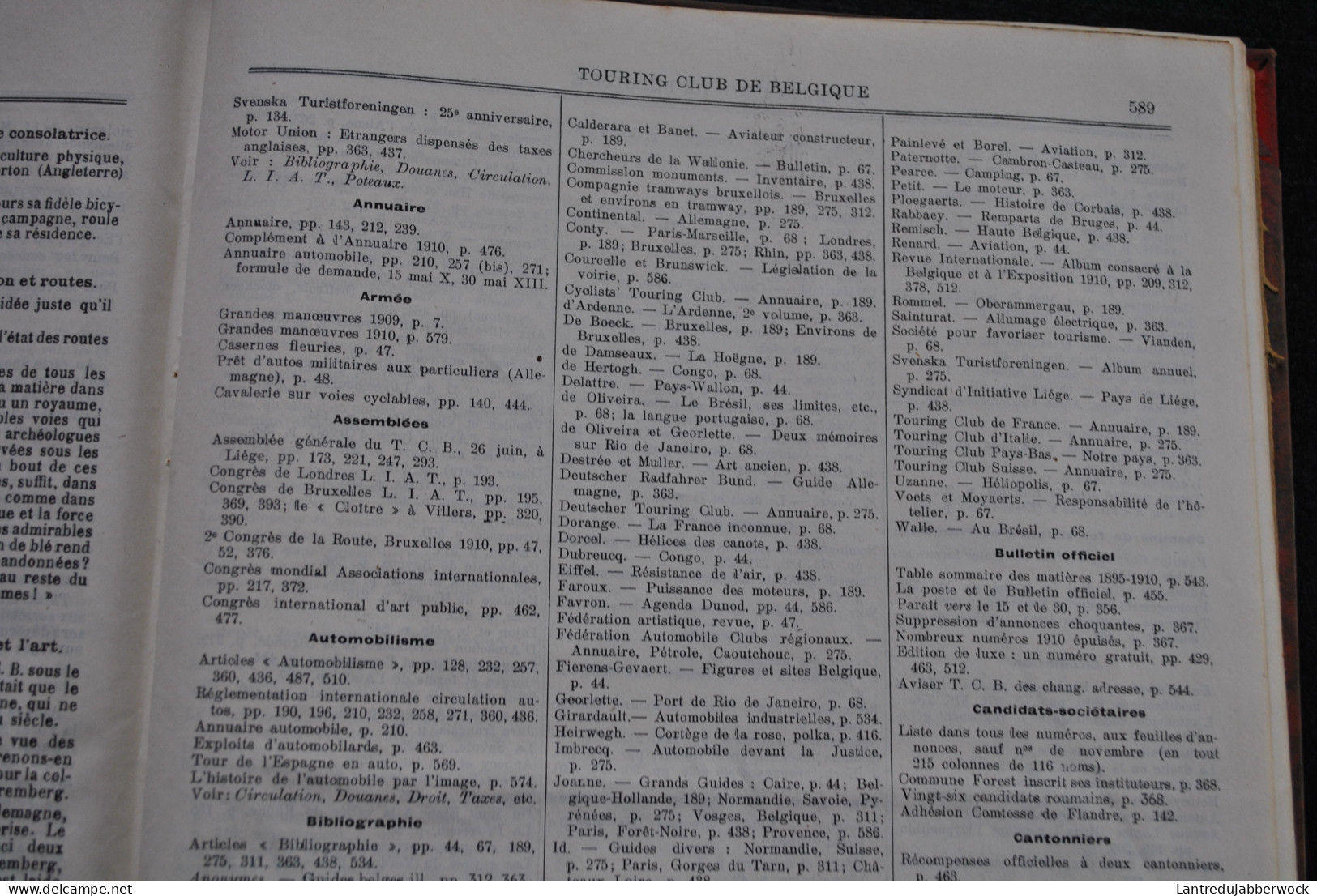 ANNUEL 1910 Bulletin Officiel Touring Club De Belgique Alliance Des Touristes 16è Année Régionalisme Tourisme Voyages - België