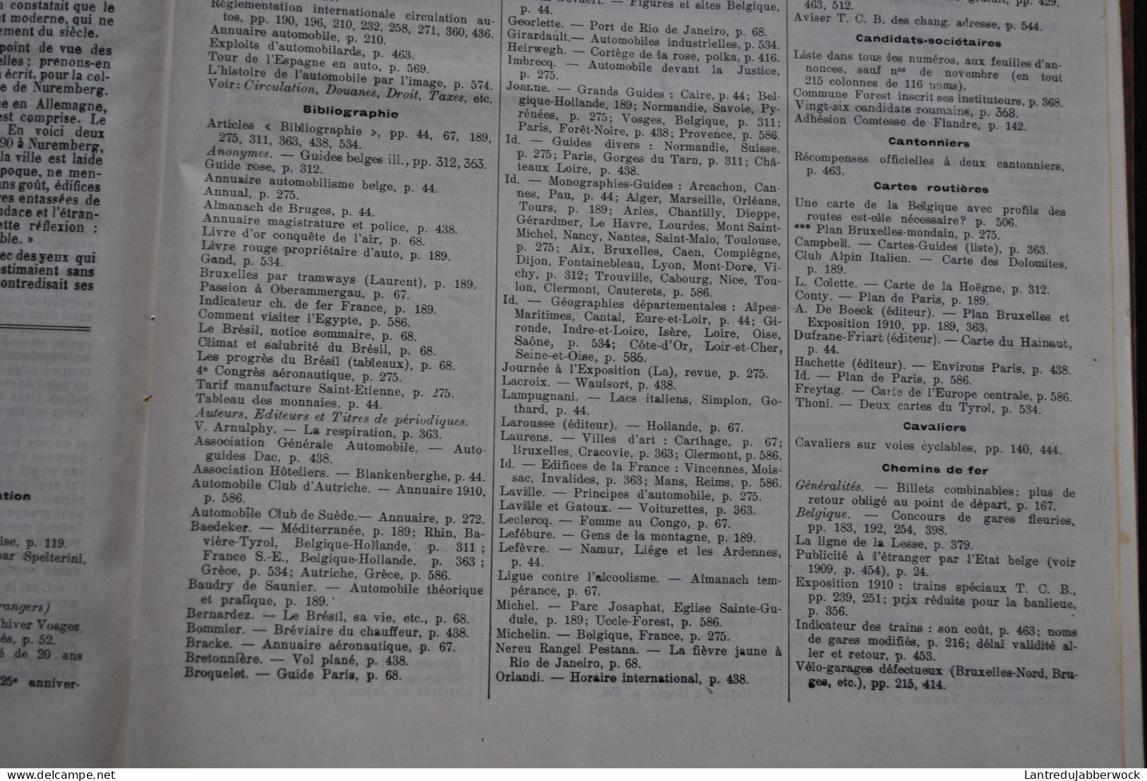 ANNUEL 1910 Bulletin Officiel Touring Club De Belgique Alliance Des Touristes 16è Année Régionalisme Tourisme Voyages - België