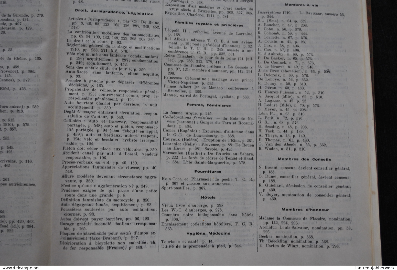 ANNUEL 1910 Bulletin officiel Touring Club de Belgique Alliance des touristes 16è année Régionalisme Tourisme Voyages