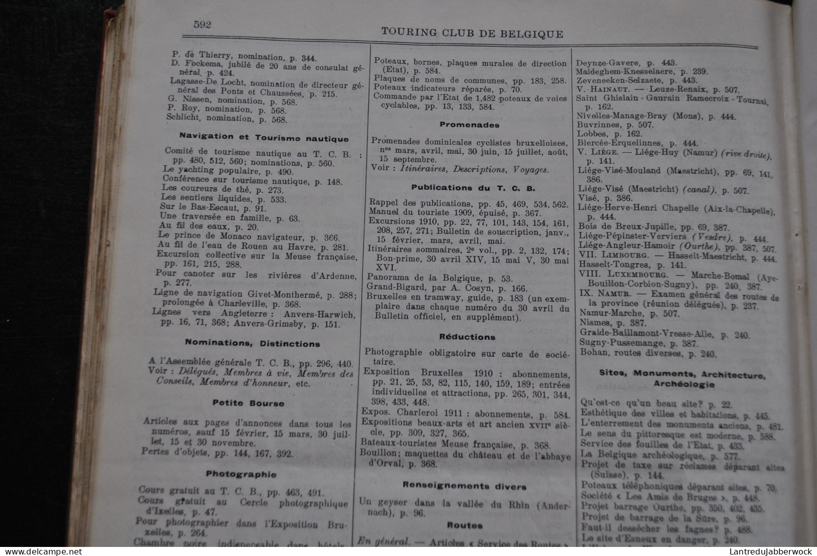 ANNUEL 1910 Bulletin officiel Touring Club de Belgique Alliance des touristes 16è année Régionalisme Tourisme Voyages