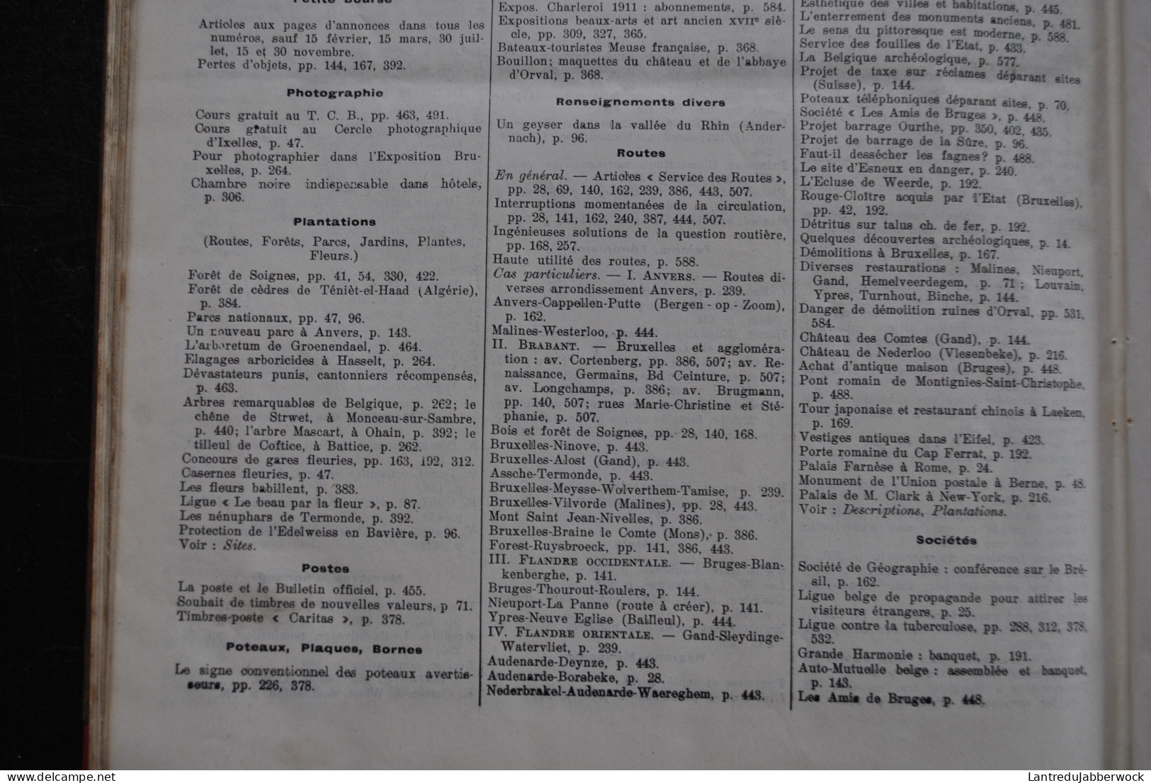 ANNUEL 1910 Bulletin officiel Touring Club de Belgique Alliance des touristes 16è année Régionalisme Tourisme Voyages