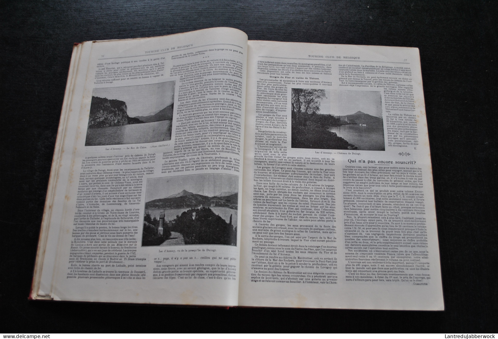 ANNUEL 1910 Bulletin officiel Touring Club de Belgique Alliance des touristes 16è année Régionalisme Tourisme Voyages