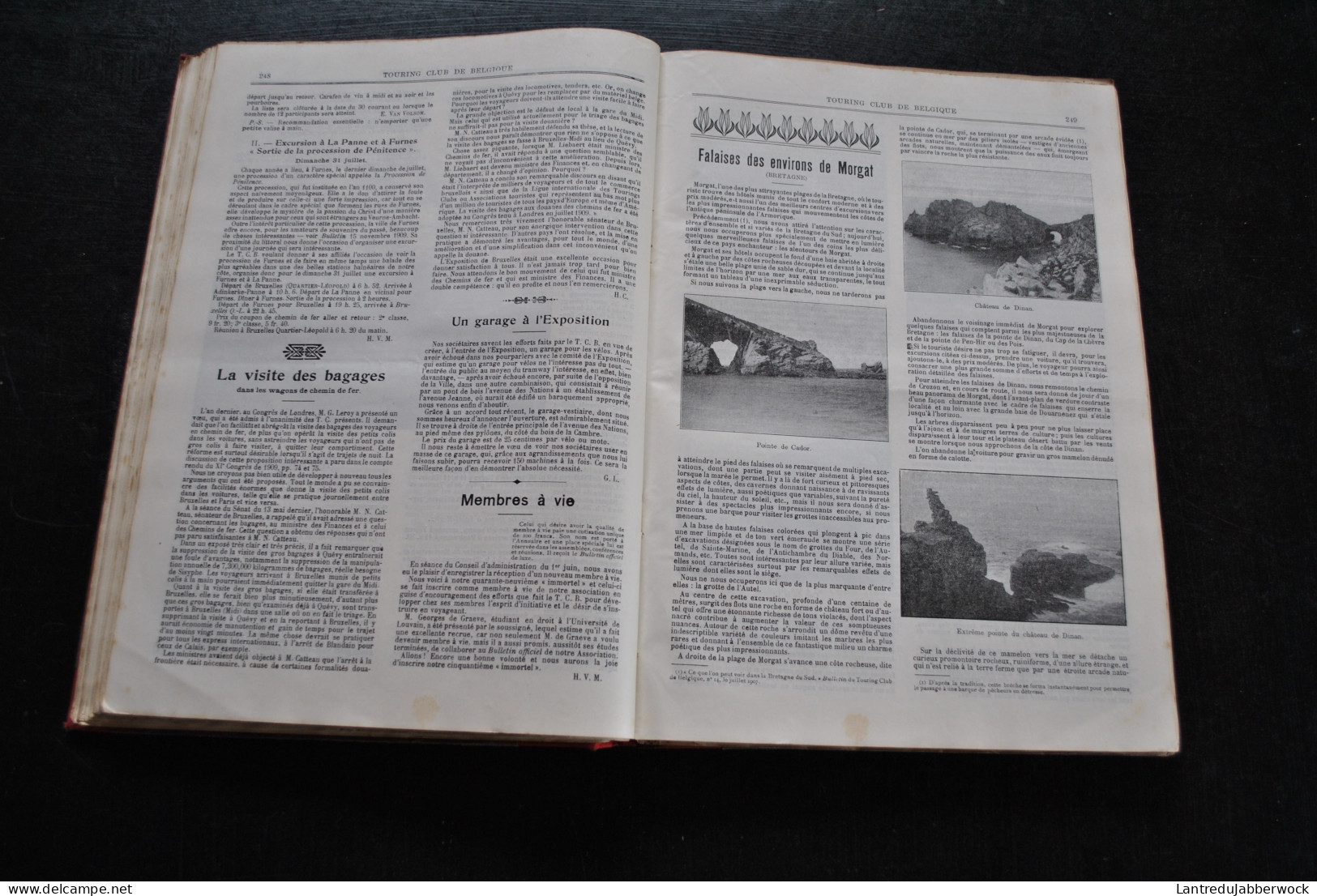 ANNUEL 1910 Bulletin officiel Touring Club de Belgique Alliance des touristes 16è année Régionalisme Tourisme Voyages