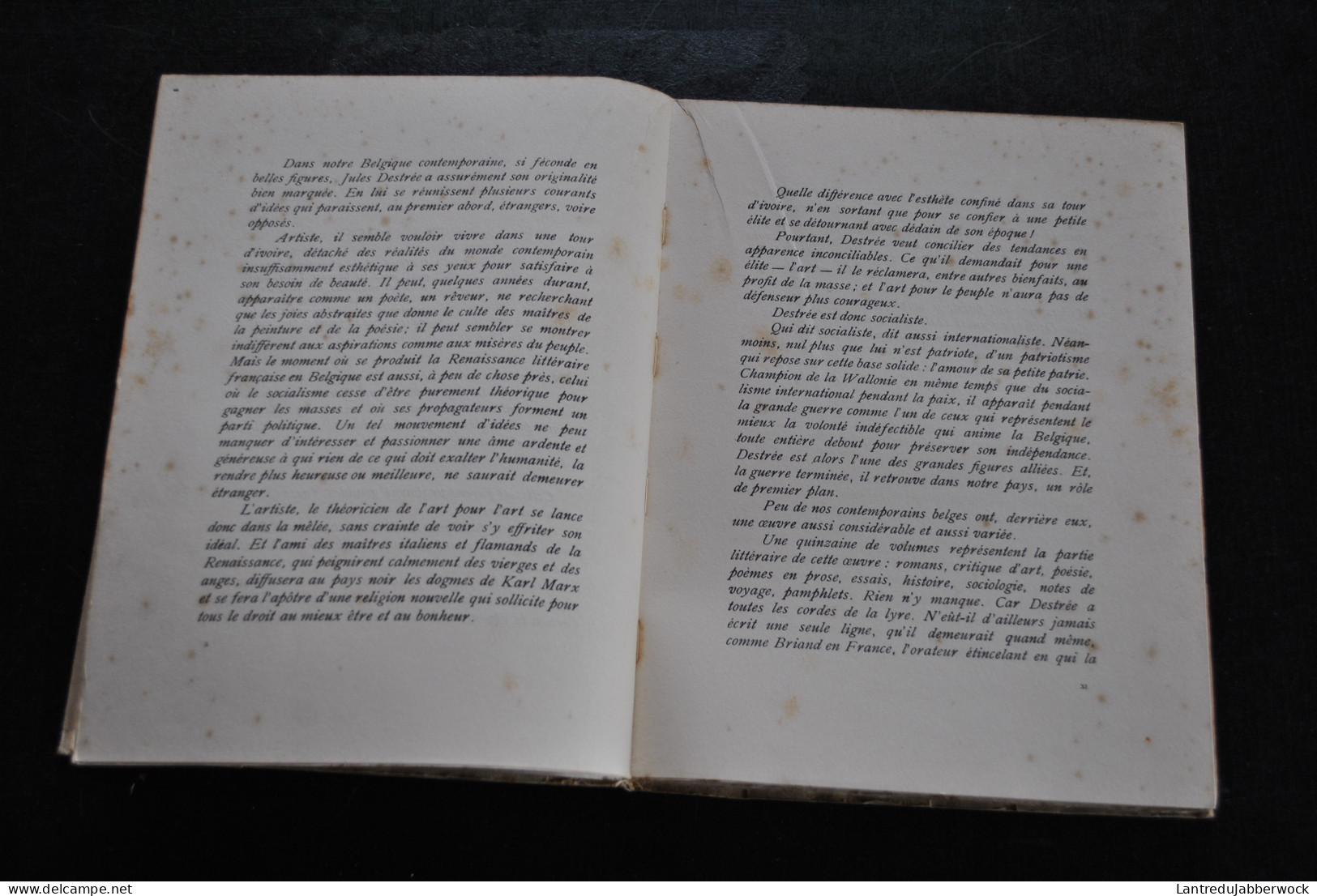 E. VAN DEN BERGHE Jules Destrée L'avocat Le Politique L'artiste Librairie Nationale D'art Et D'histoire 1933 PAINLEVE - België