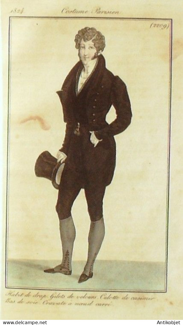 Journal Des Dames & Des Modes 1824 Costume Parisien Année Complète 84 Planches Aquarellées - Eaux-fortes
