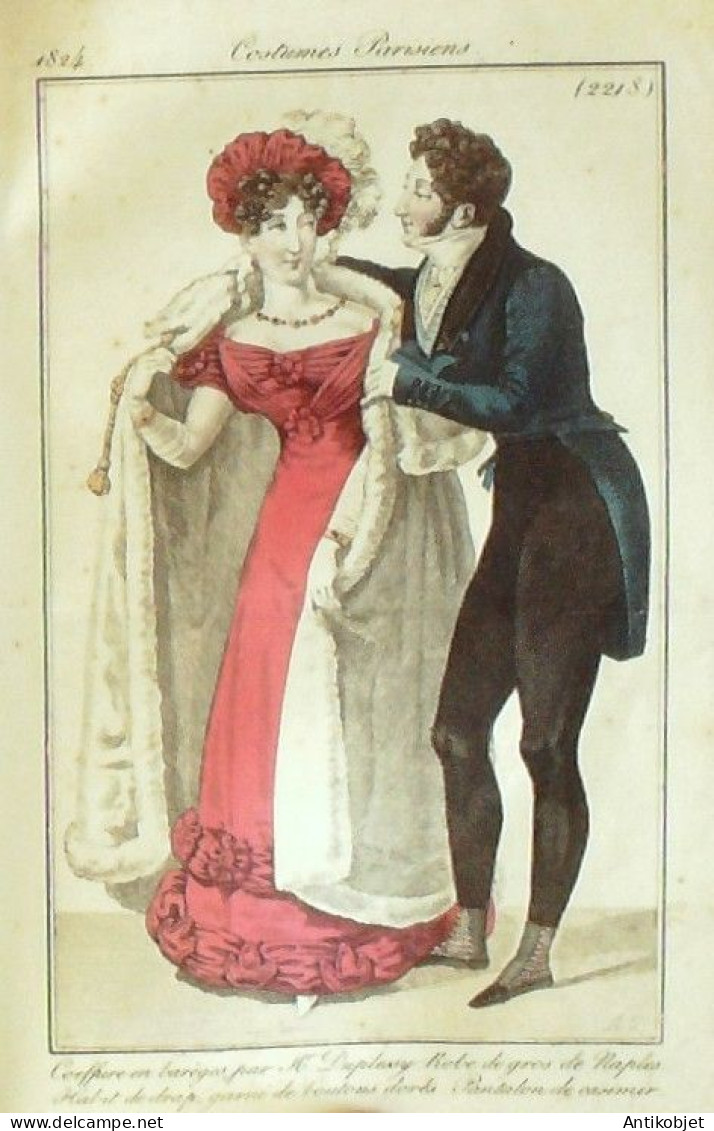 Journal Des Dames & Des Modes 1824 Costume Parisien Année Complète 84 Planches Aquarellées - Radierungen