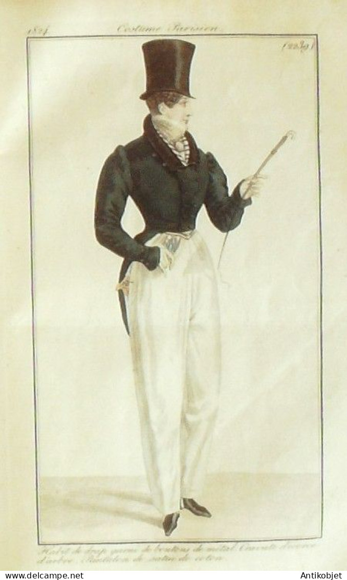 Journal des Dames & des Modes 1824 Costume Parisien Année complète 84 planches aquarellées