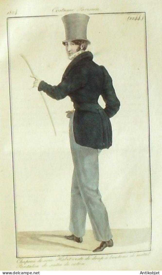 Journal des Dames & des Modes 1824 Costume Parisien Année complète 84 planches aquarellées