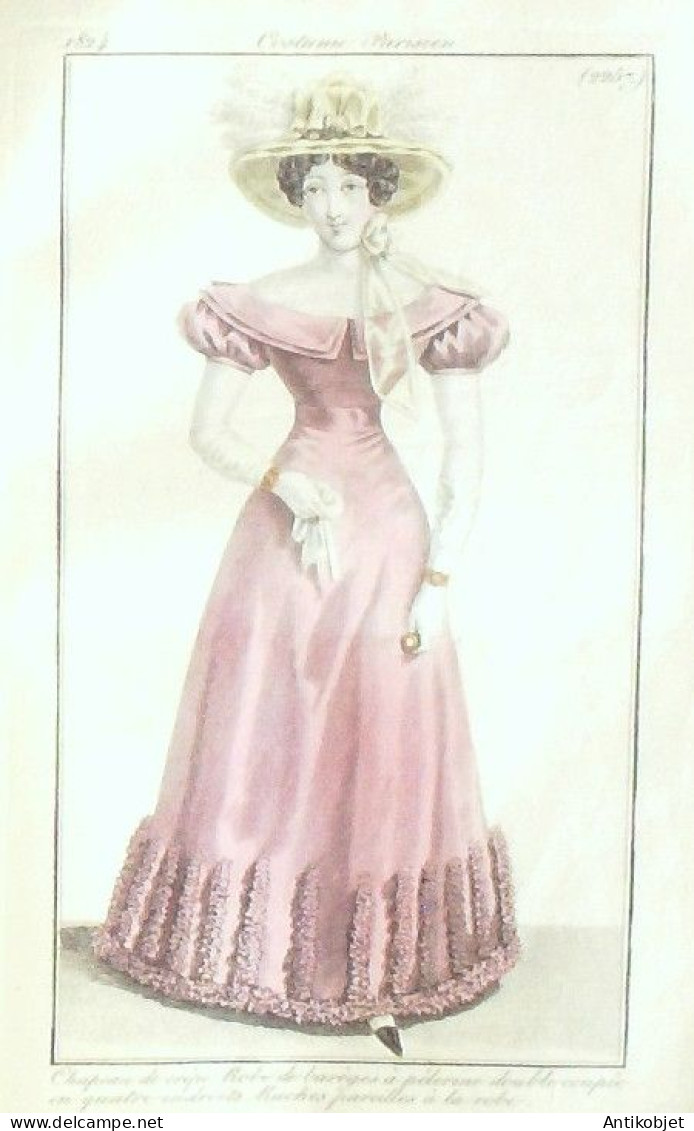 Journal des Dames & des Modes 1824 Costume Parisien Année complète 84 planches aquarellées