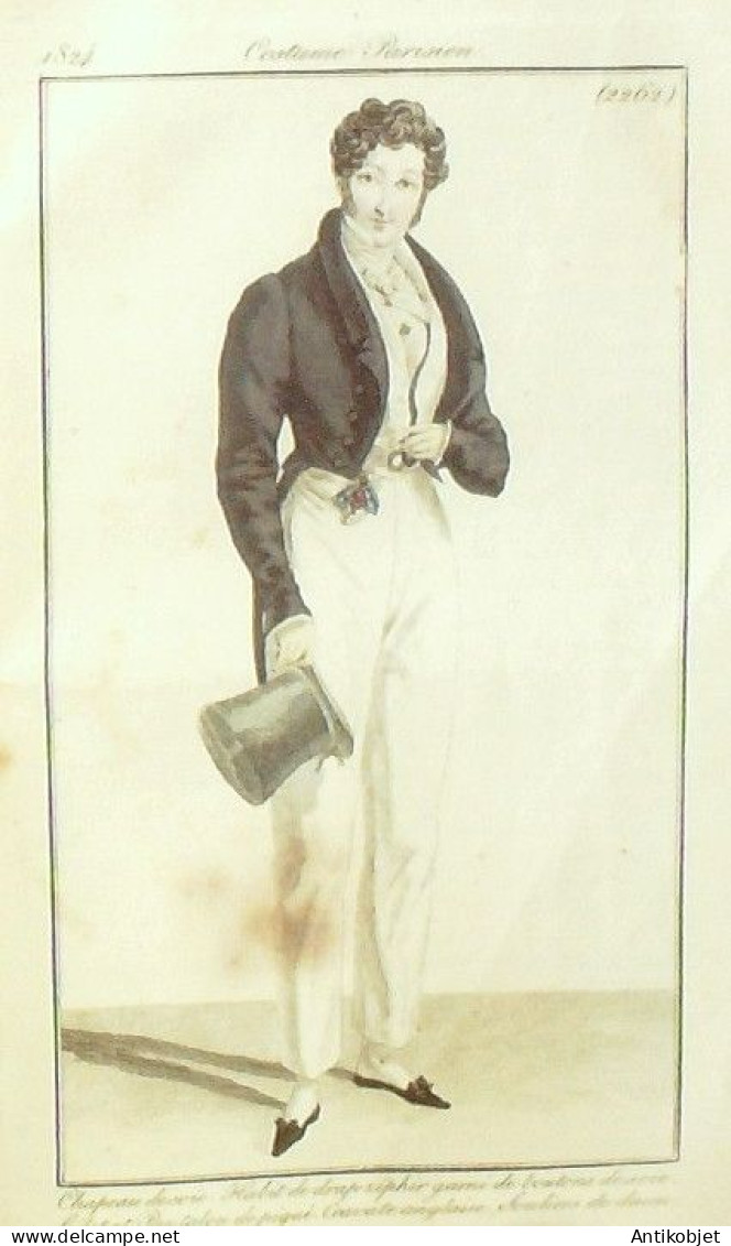 Journal des Dames & des Modes 1824 Costume Parisien Année complète 84 planches aquarellées