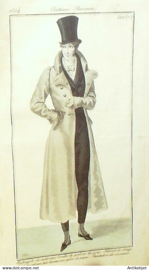 Journal des Dames & des Modes 1824 Costume Parisien Année complète 84 planches aquarellées