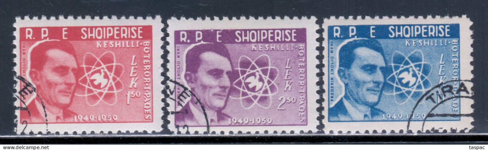 Albania 1959 Mi# 575-577 Used - Frederic Joliot-Curie / World Peace Congress / Atom - Albanië