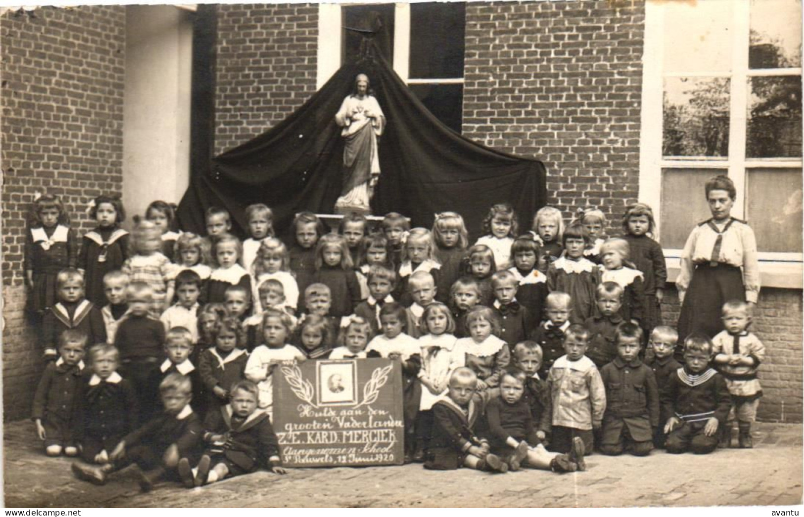 SINT PAUWELS / AANGENOMEN SCHOOL / HULDE KARDINAAL MERCIER / FOTOKAART - Sint-Gillis-Waas