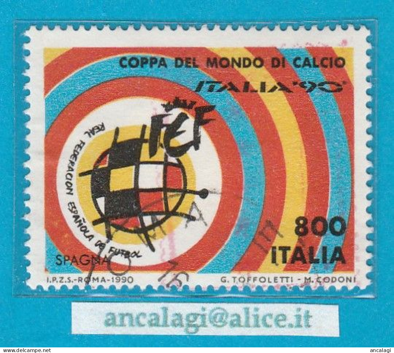 USATI ITALIA 1990 - Ref.0619 "Coppa Del Mondo: SPAGNA" 1 Val. - - 1981-90: Oblitérés