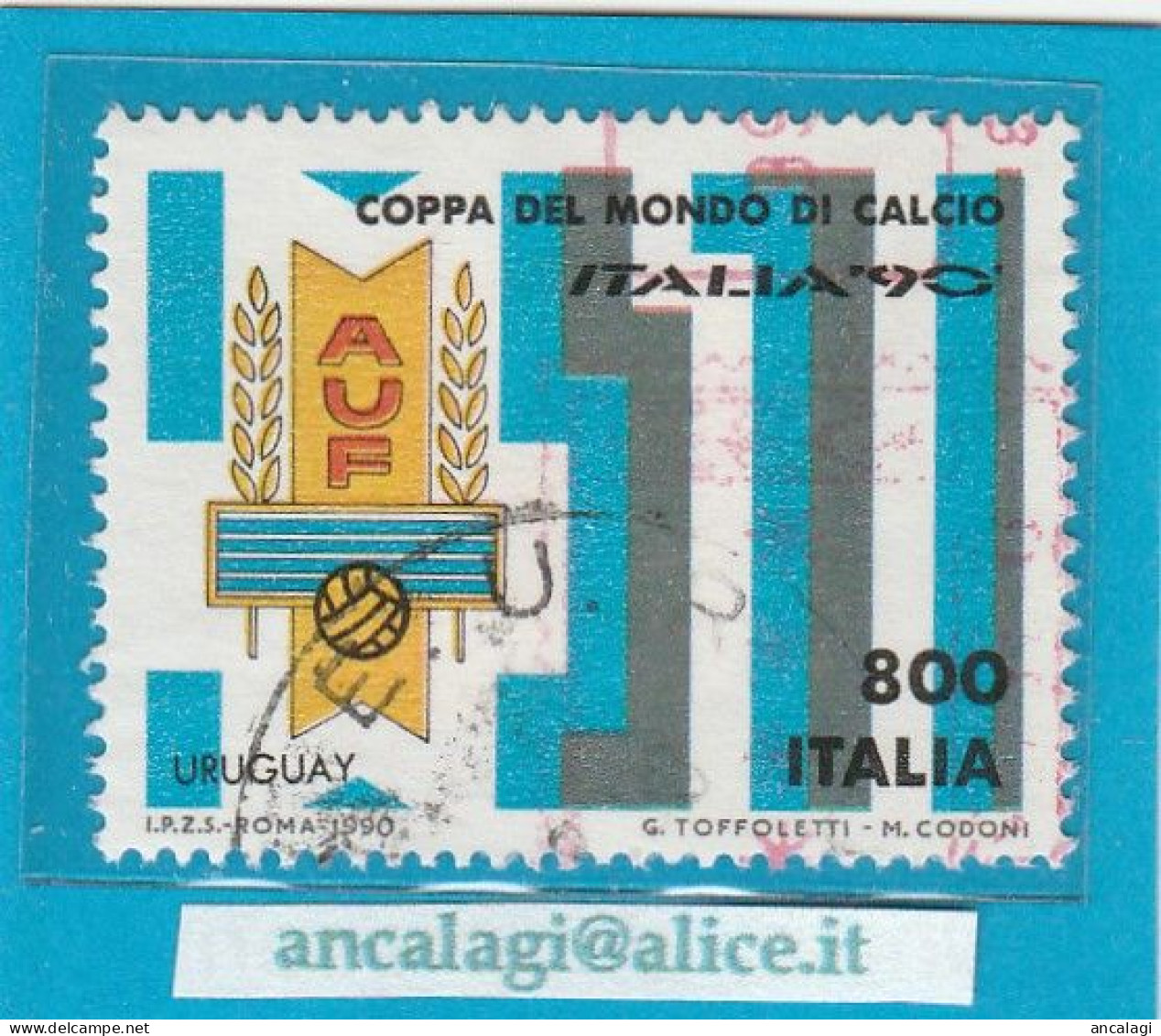 USATI ITALIA 1990 - Ref.0619A "Coppa Del Mondo: URUGUAY" 1 Val. - - 1981-90: Usados