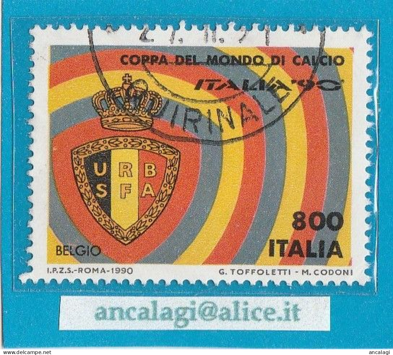 USATI ITALIA 1990 - Ref.0619B "Coppa Del Mondo: BELGIO" 1 Val. - - 1981-90: Oblitérés