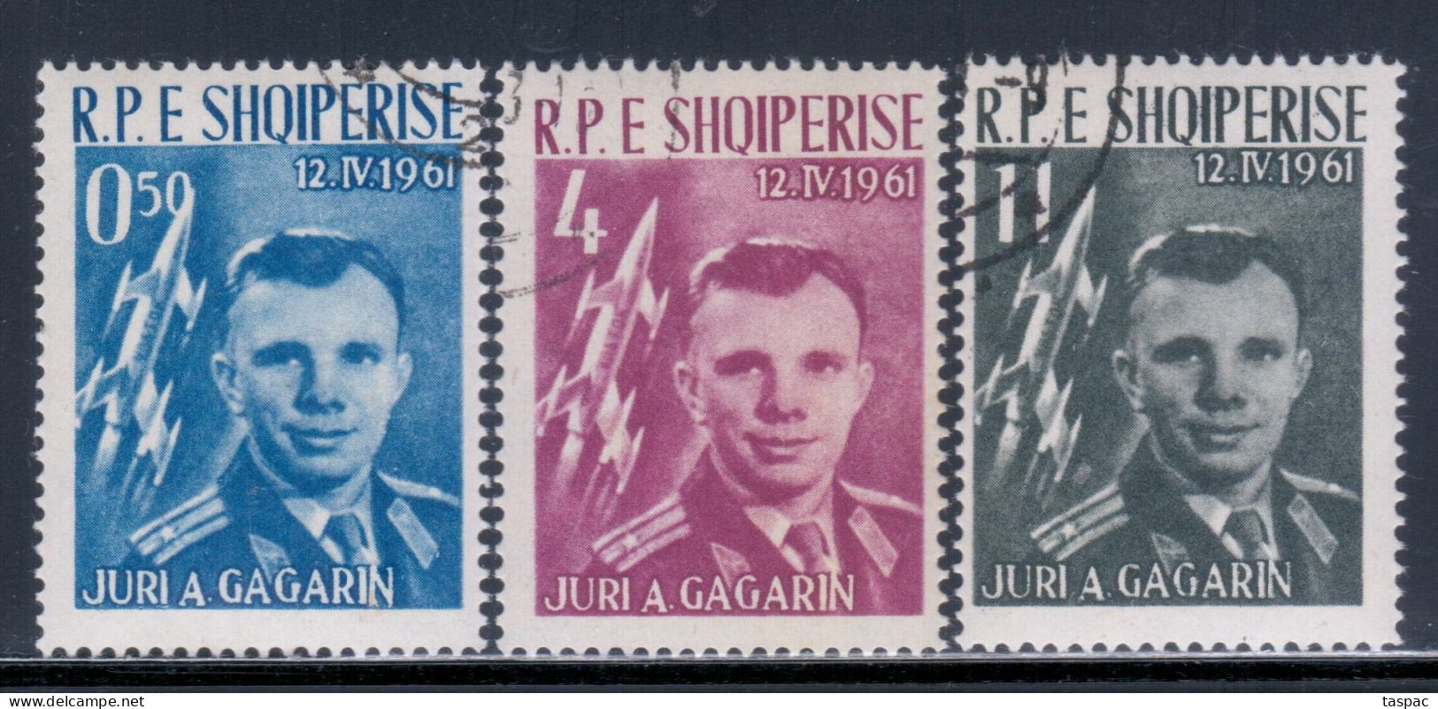 Albania 1962 Mi# 642-644 Used - Yuri Gagarin / Vostok 1 / Space - Europa