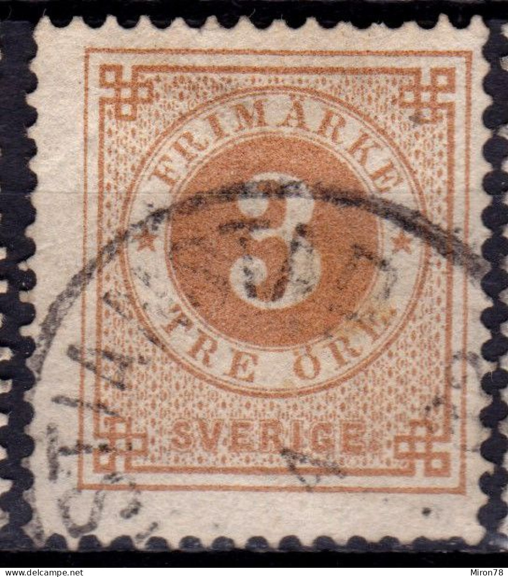 Stamp Sweden 1872-79 3o Used Lot19 - Used Stamps