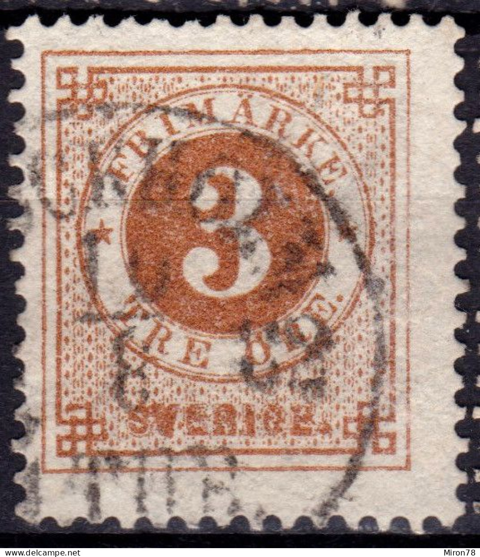 Stamp Sweden 1872-79 3o Used Lot33 - Used Stamps