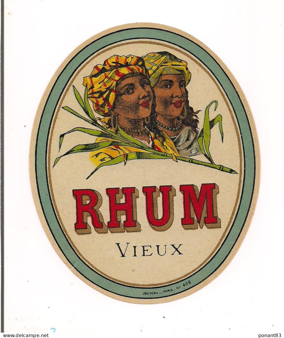 Etiquette Ancienne   RHUM Vieux --  Imprimeur Jouneau - - Rum