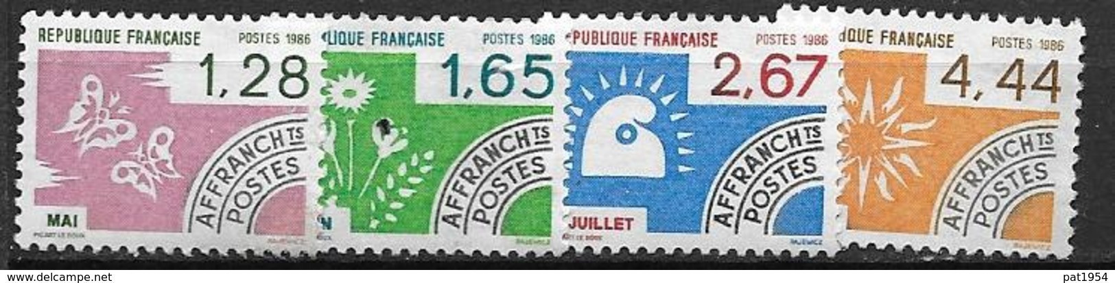 France 1986 Préoblitérés N° 190/193 Neufs à 20% De La Cote - 1964-1988