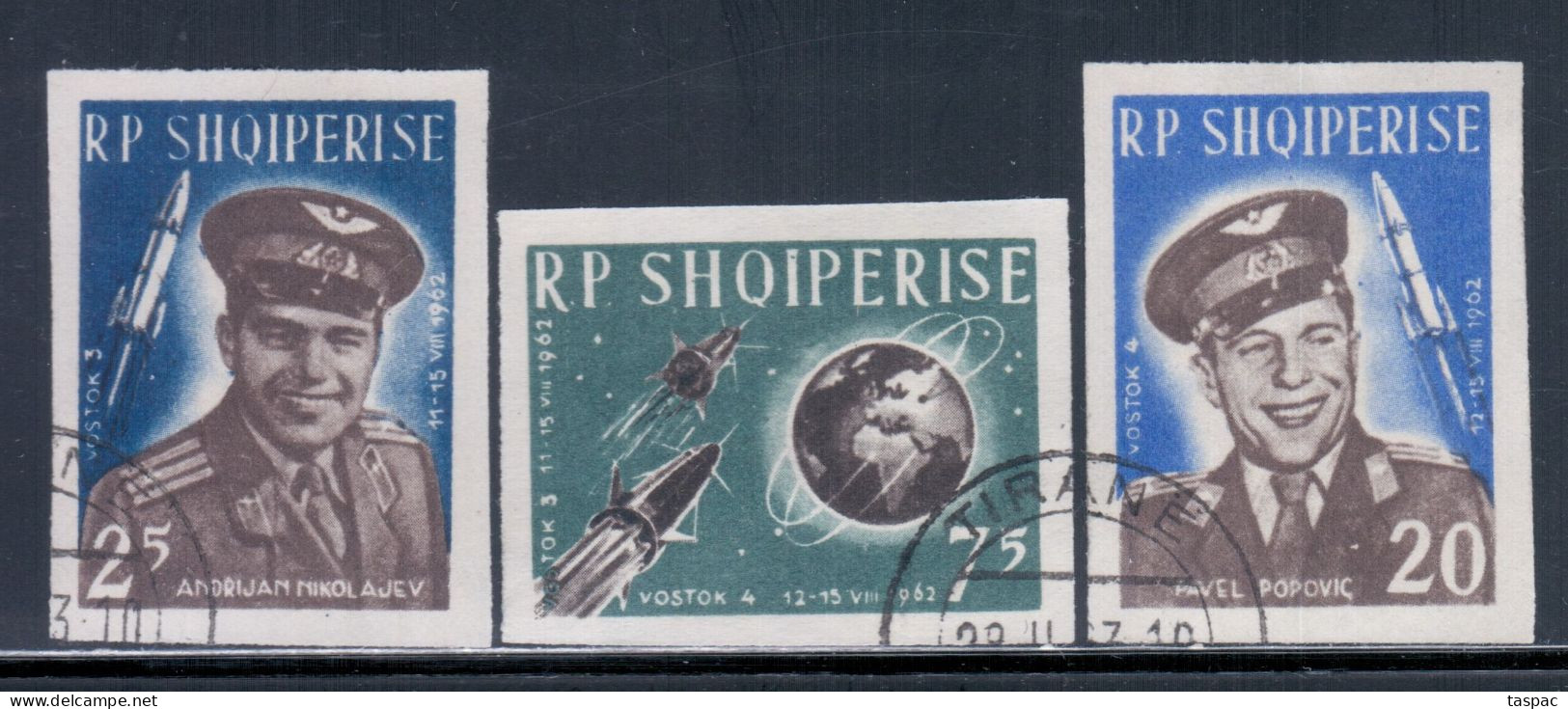 Albania 1963 Mi# 731-733 Used - Imperf. - 1st Group Space Flight Of Vostoks 3 And 4 - Europe