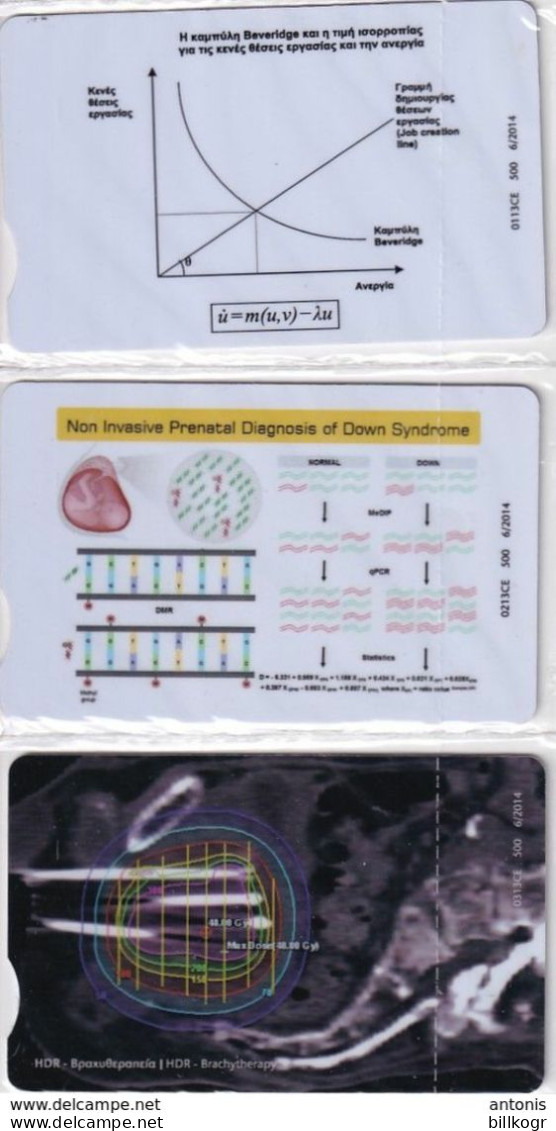 CYPRUS - Cypriot Scientists(0113CE-0213CE-0313CE, Notched), Set Of 3 Collectors Cards 26-27-28, Tirage %500, 06/14, Mint - Chypre