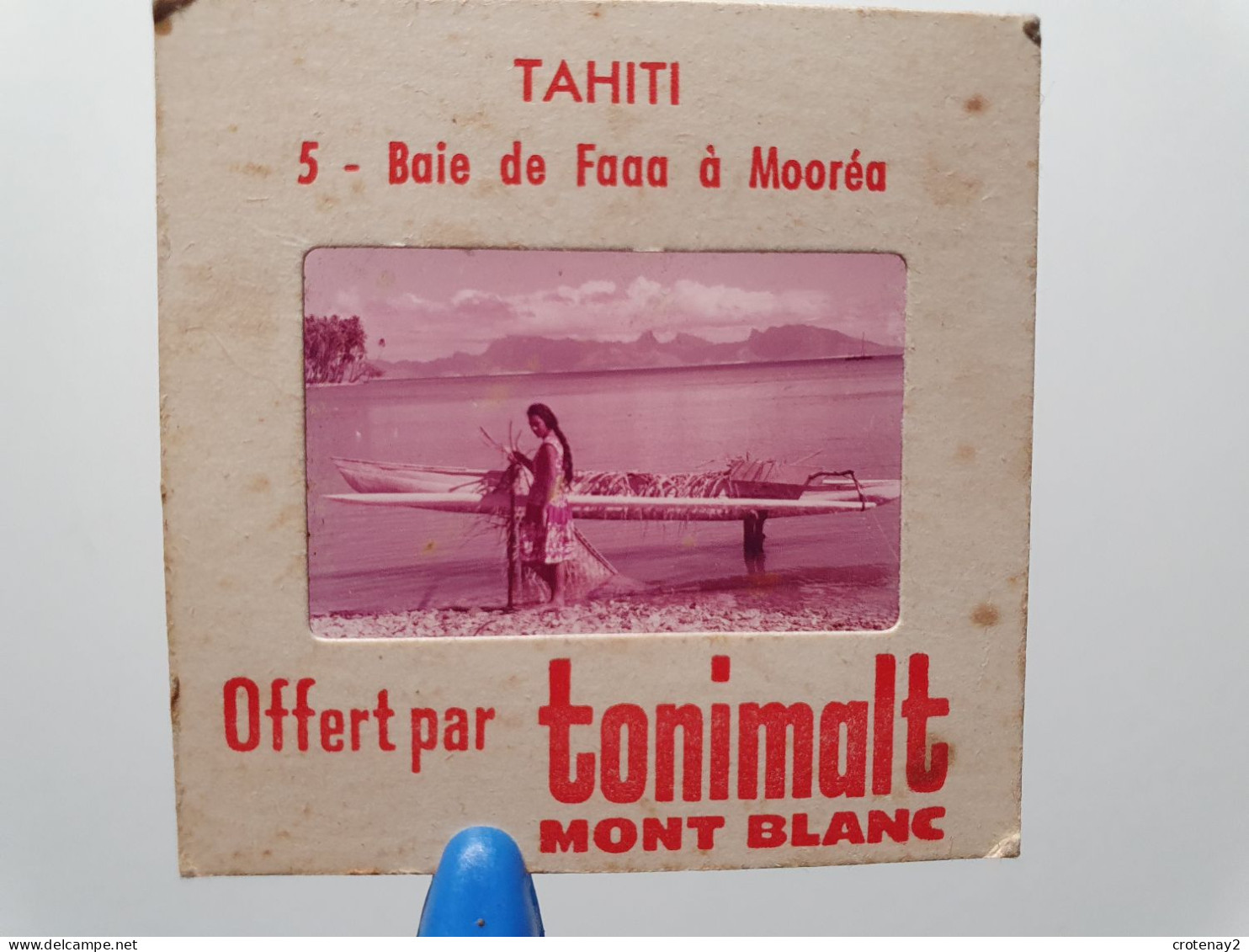 Photo Diapo Diapositive Slide Par TONIMALT TAHITI N°5 Baie De FAAA à MOOREA Femme Et Pirogue VOIR ZOOM - Diapositives