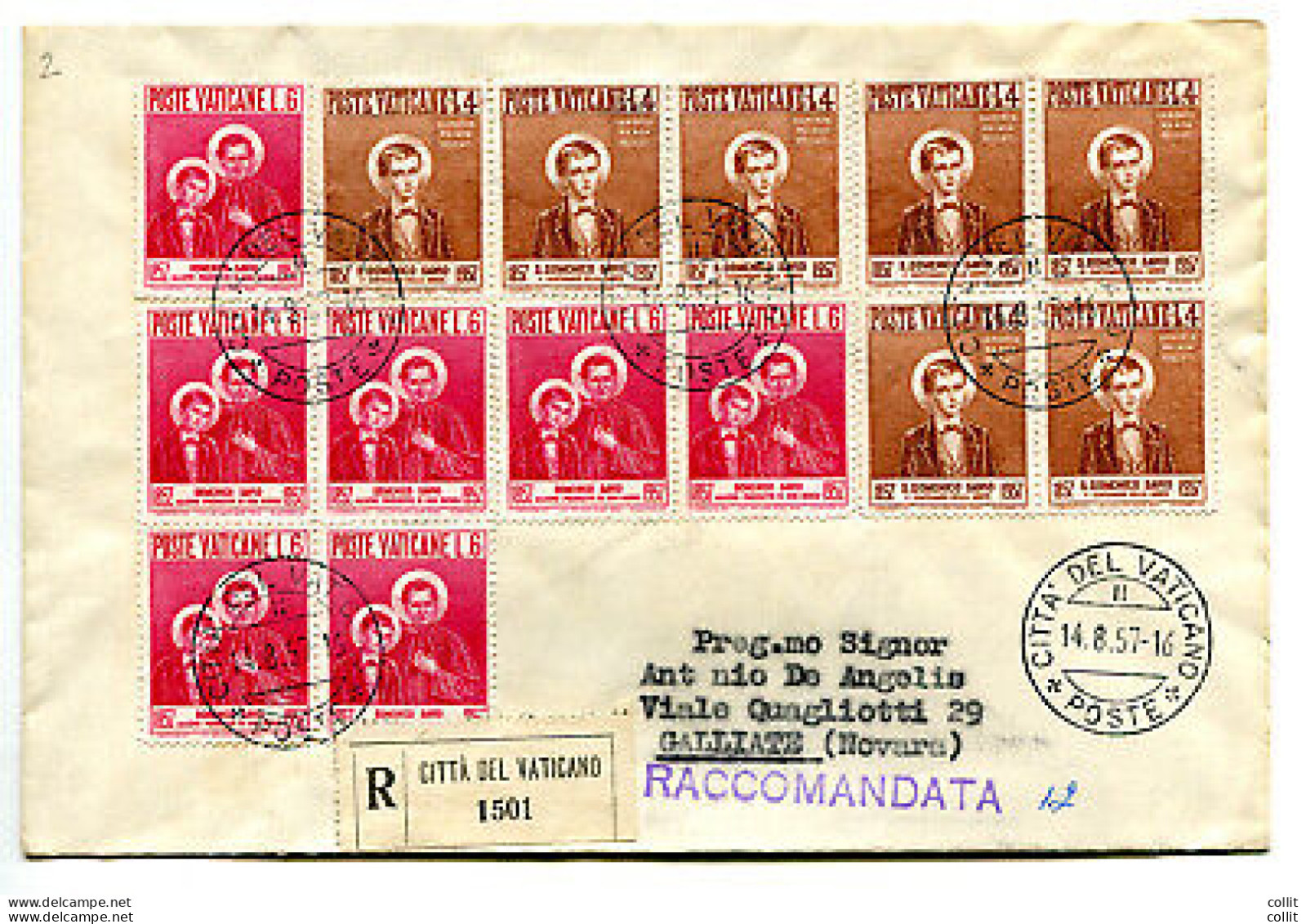 S. Domenico Savio Affrancatura Multipla Su Busta Racc. - Unused Stamps