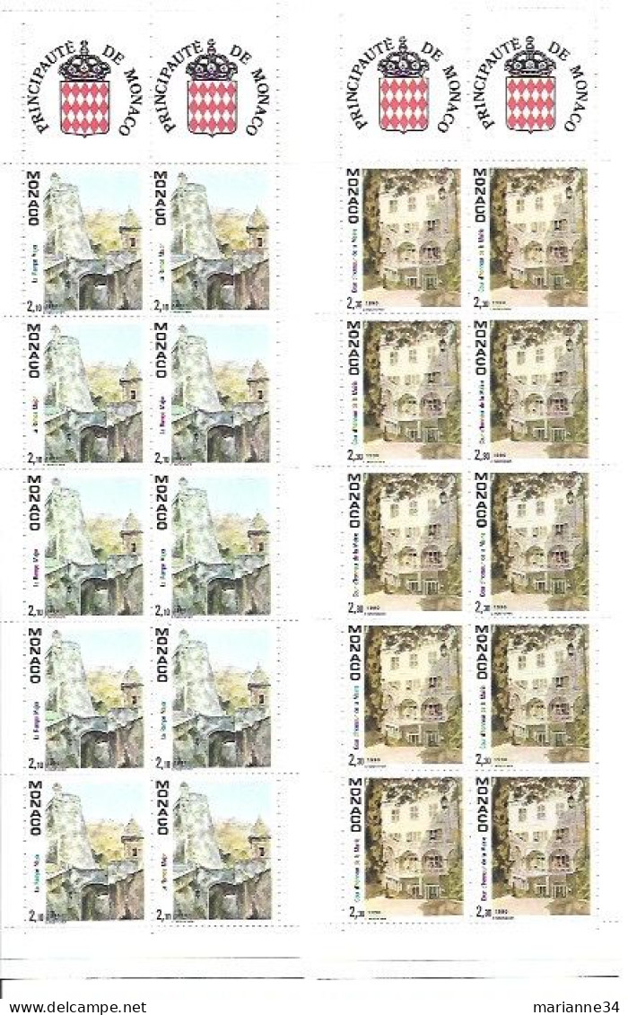 Monaco -1990- Carnets  2 -Rampe Major, Cour D'honneur De La Mairie - Postzegelboekjes