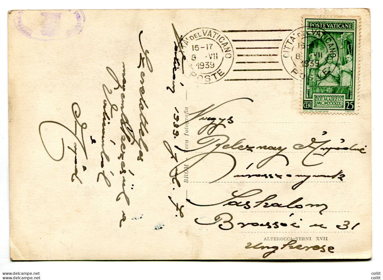 Incoronazione SS Pio XII Cent. 25 Isolato Su Cartolina - Unused Stamps