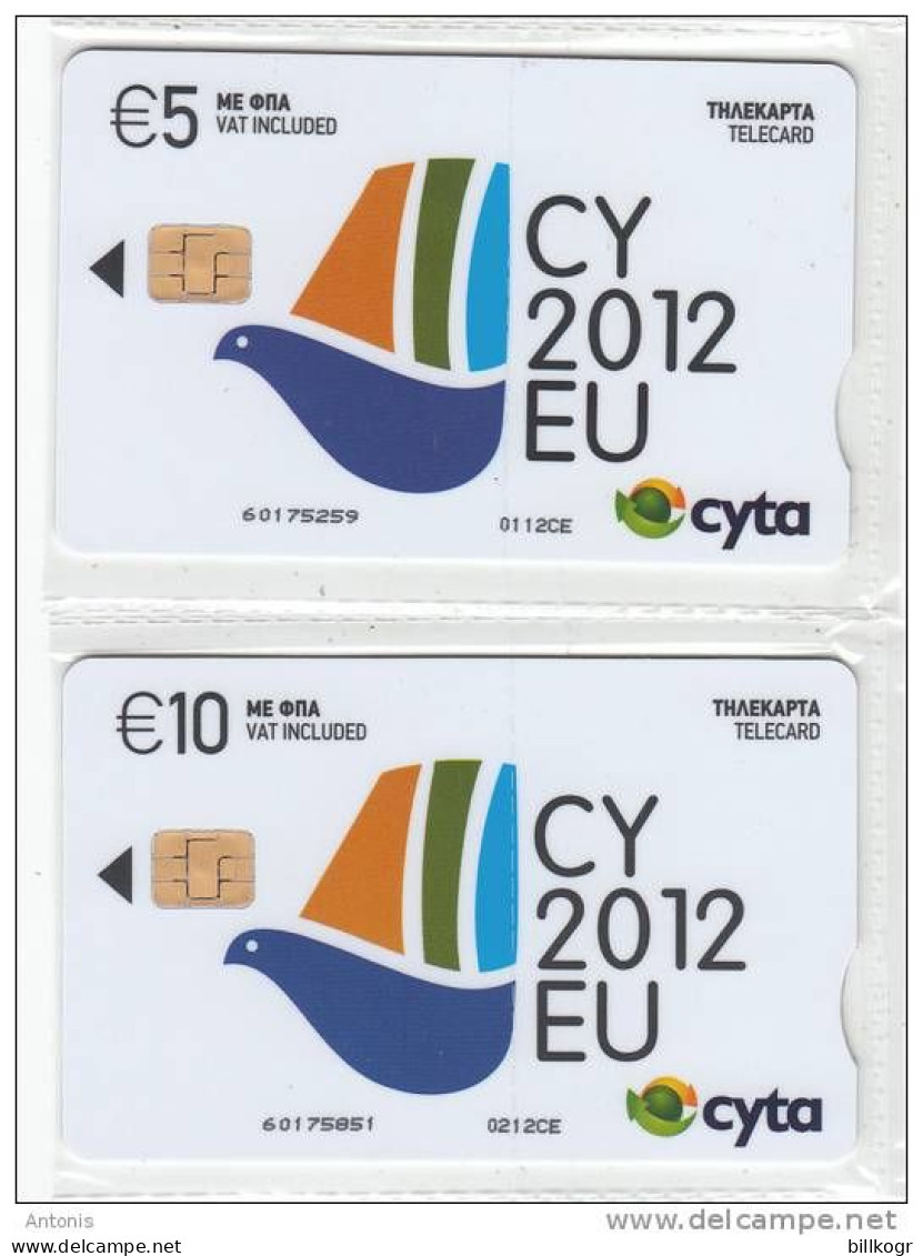 CYPRUS - CY 2012 EU, Collector"s Cards No 24-25, Tirage 500, 09/12, Mint - Cipro